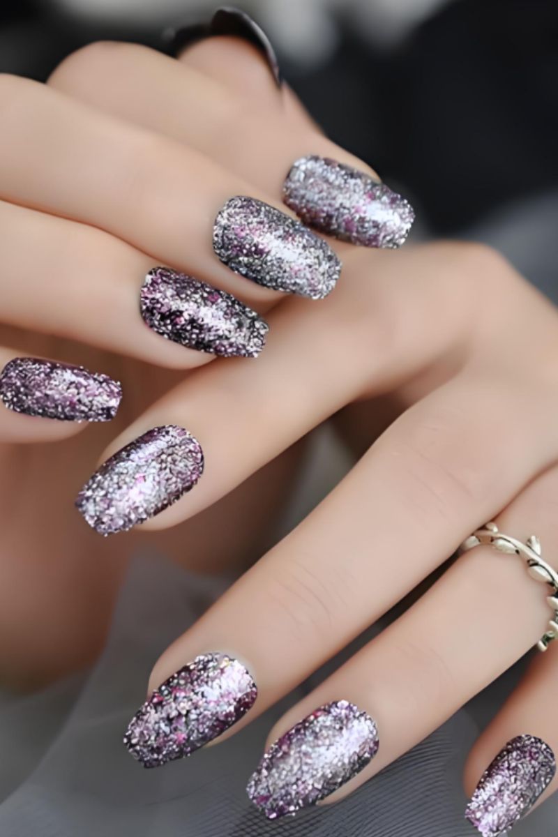 Ảnh nail tay kim tuyến 7