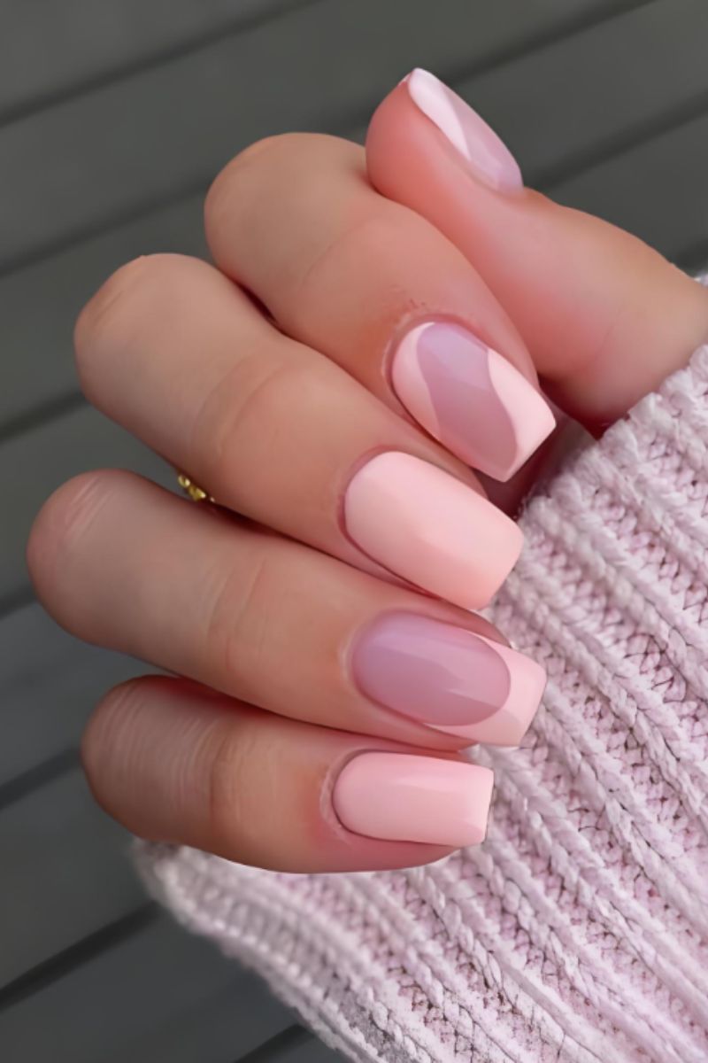 Ảnh nail tay màu hồng 1