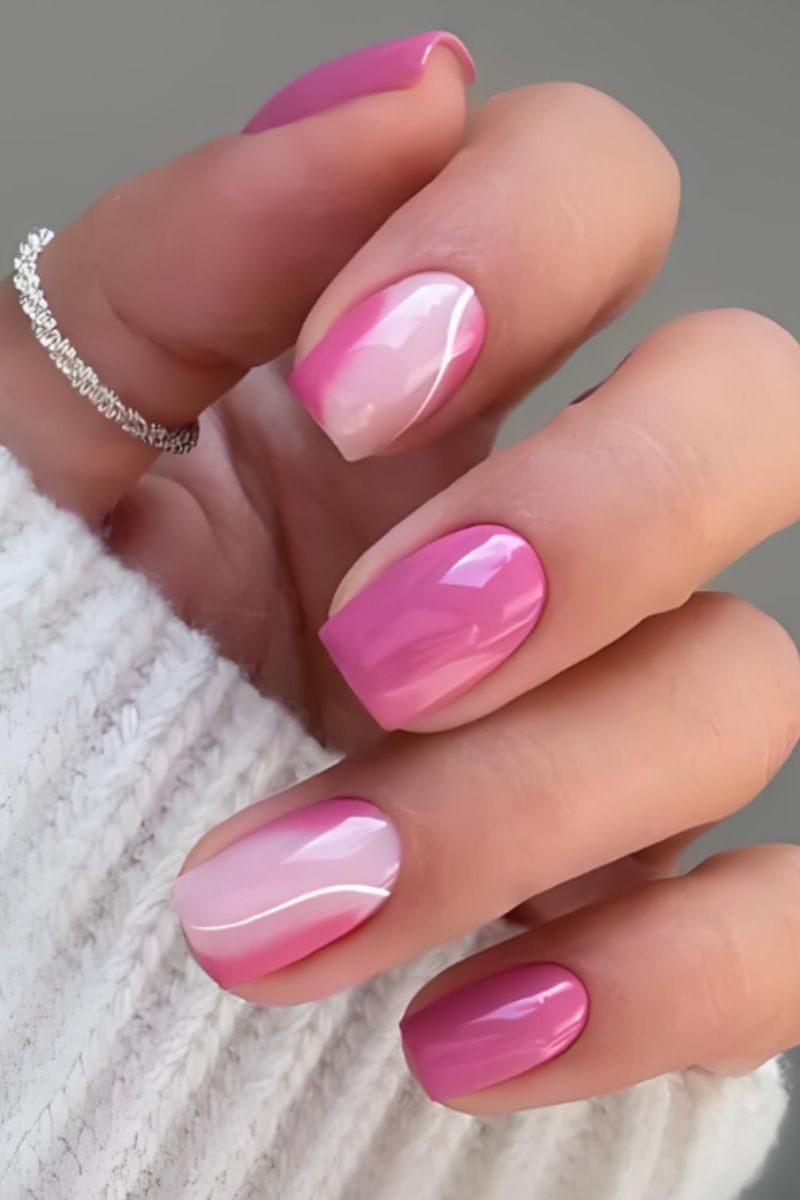 Ảnh nail tay màu hồng 11