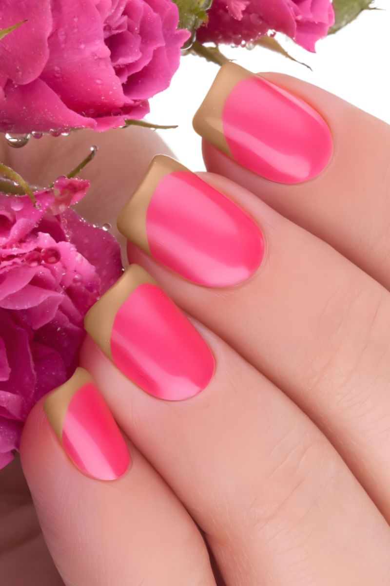 Ảnh nail tay màu hồng 24