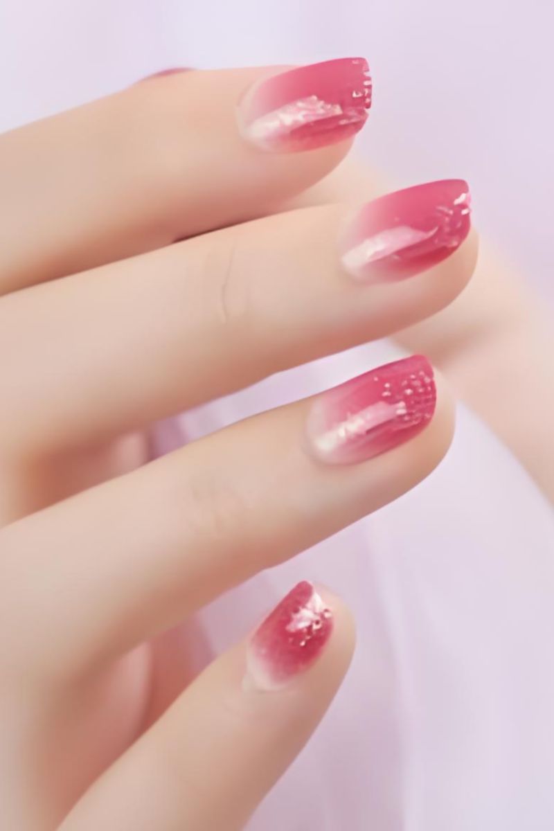 Ảnh nail tay màu hồng 28