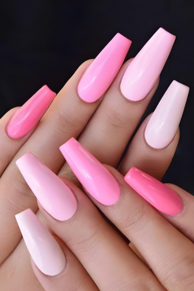 Ảnh nail tay màu hồng 32