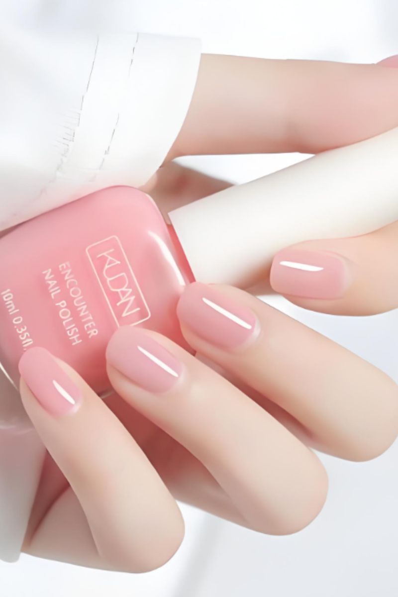 Ảnh nail tay màu hồng 8