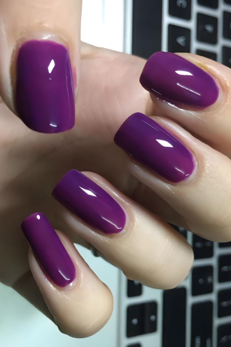 Ảnh nail tay màu tím 24