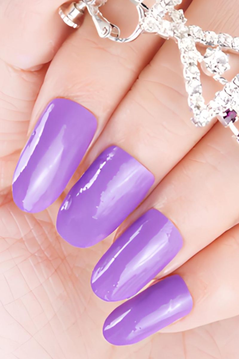 Ảnh nail tay màu tím 30