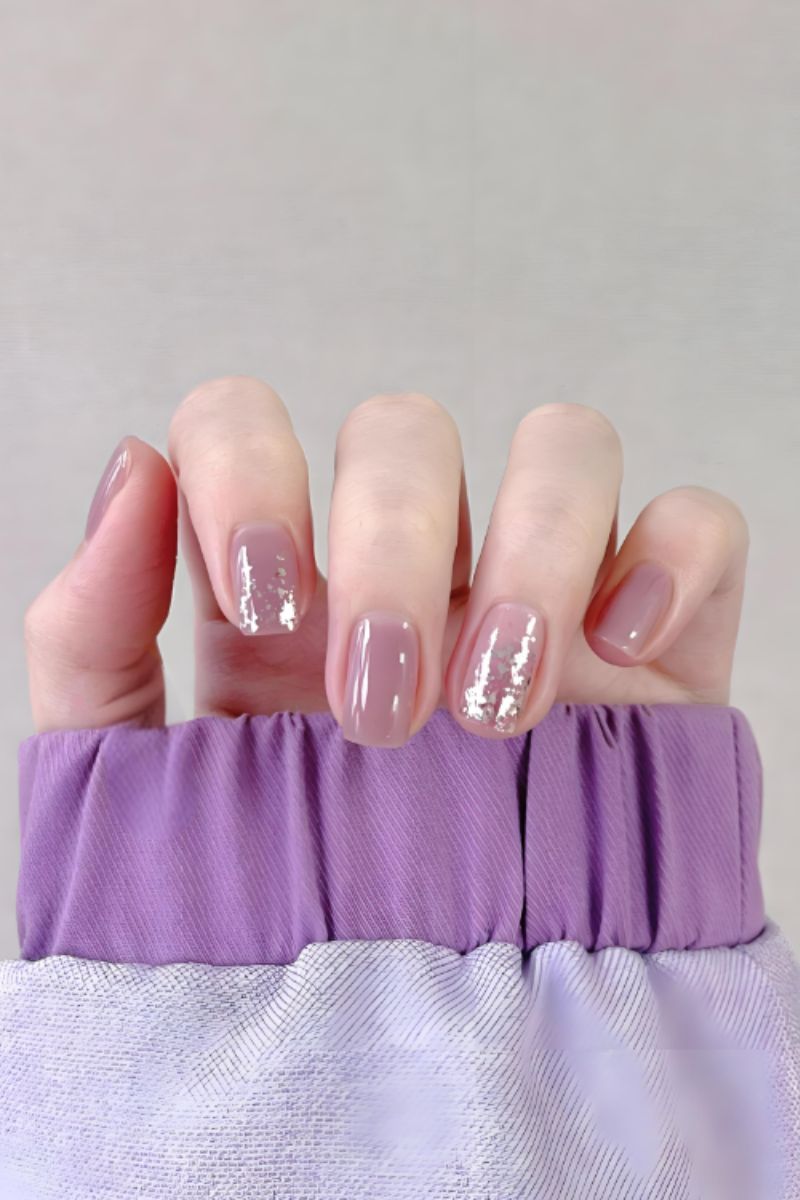 Ảnh nail tay màu tím 5