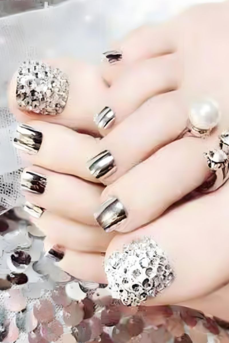 Ảnh nail tráng gương bạc 12