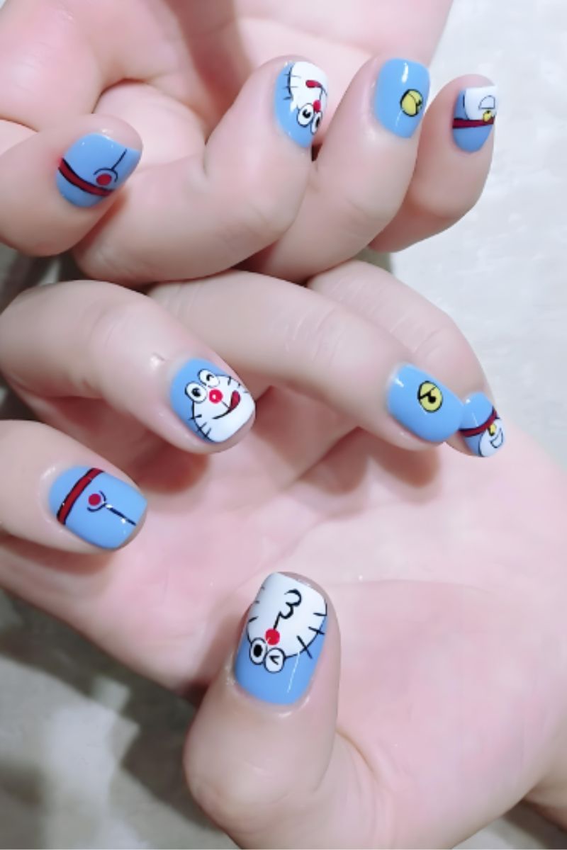 Ảnh vẽ nail hoạt hình Doraemon 1