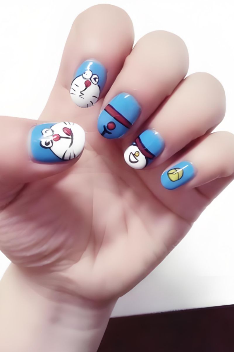 Ảnh vẽ nail hoạt hình Doraemon 11