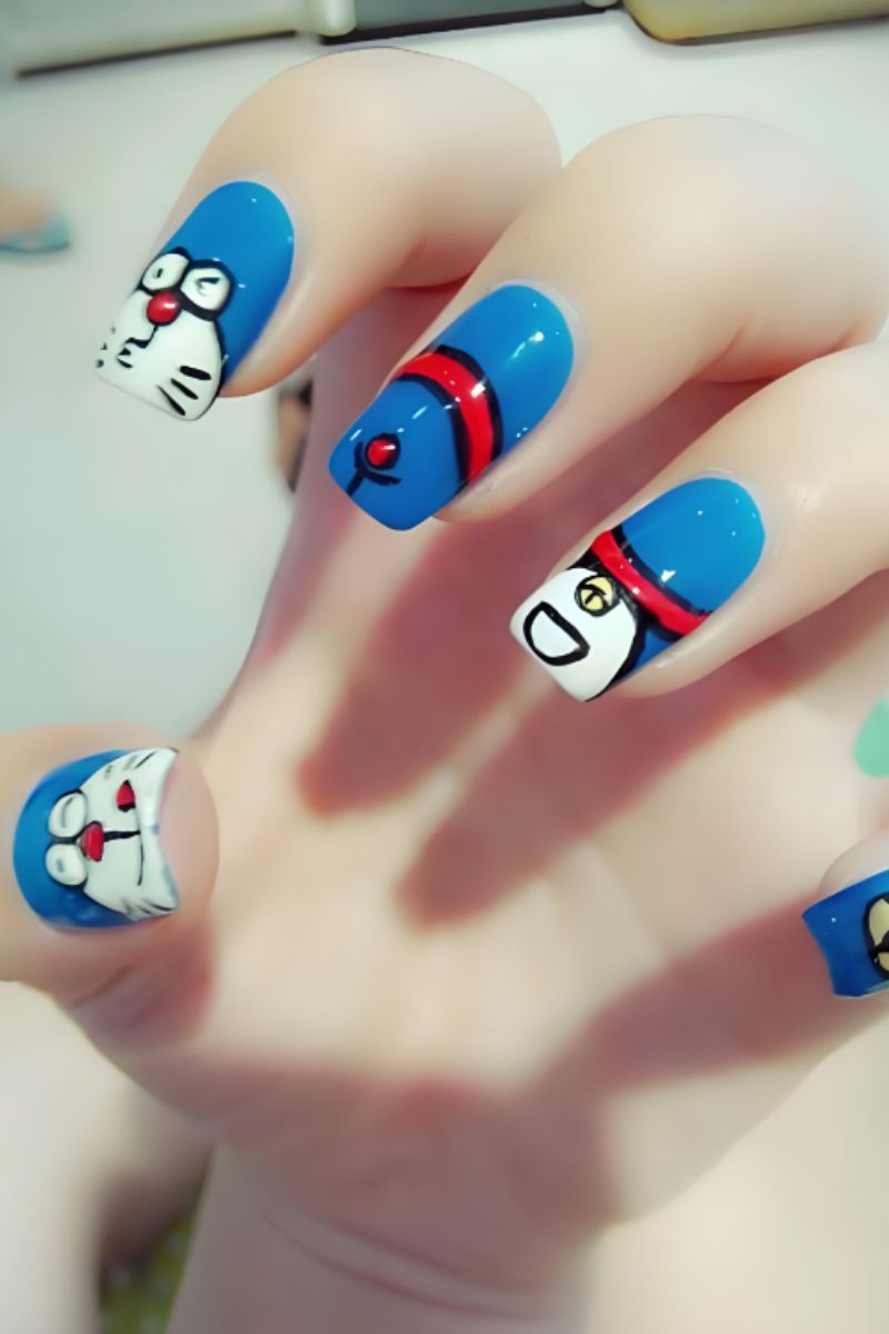 Ảnh vẽ nail hoạt hình Doraemon 12