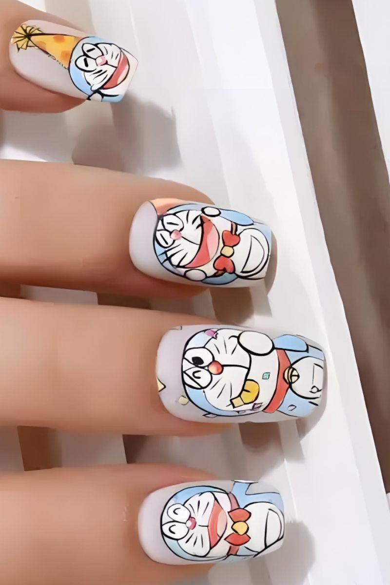 Ảnh vẽ nail hoạt hình Doraemon 13