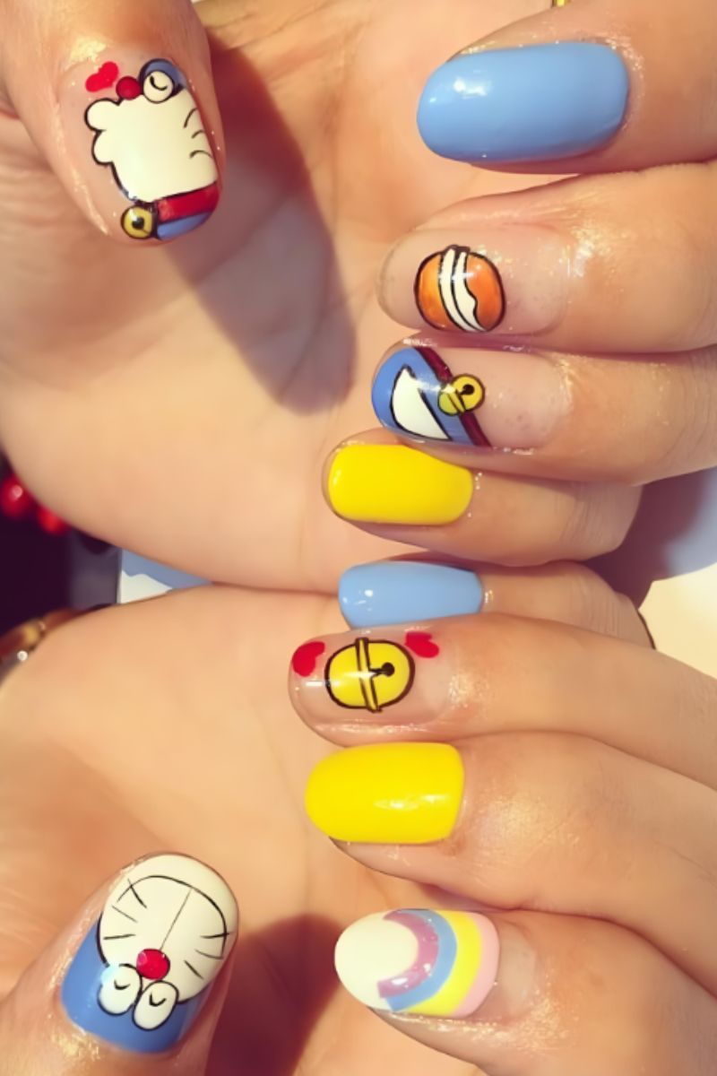 Ảnh vẽ nail hoạt hình Doraemon 15