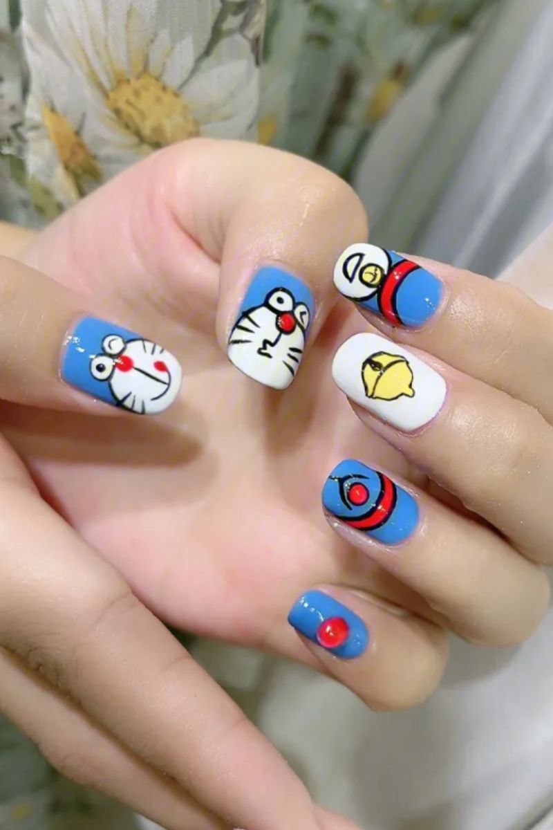 Ảnh vẽ nail hoạt hình Doraemon 16