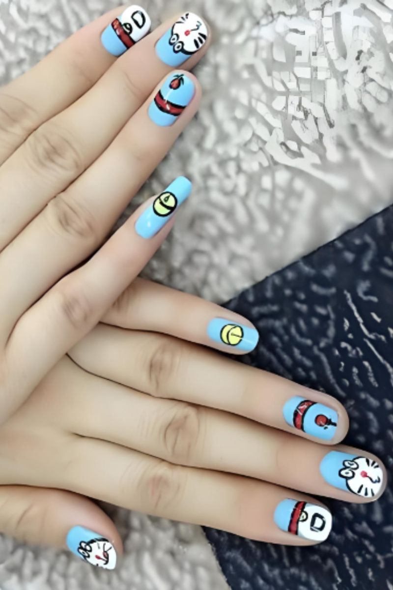 Ảnh vẽ nail hoạt hình Doraemon 18