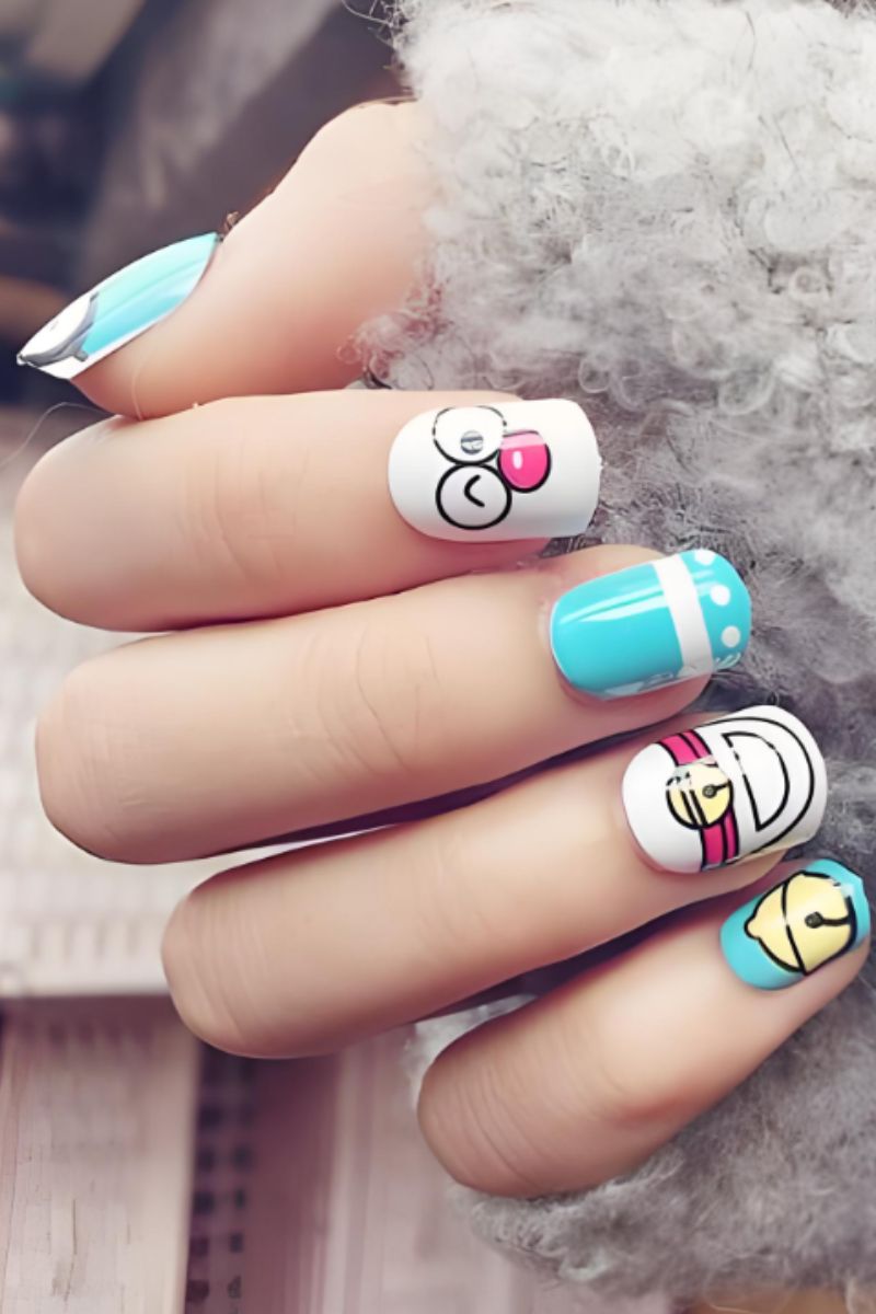 Ảnh vẽ nail hoạt hình Doraemon 20