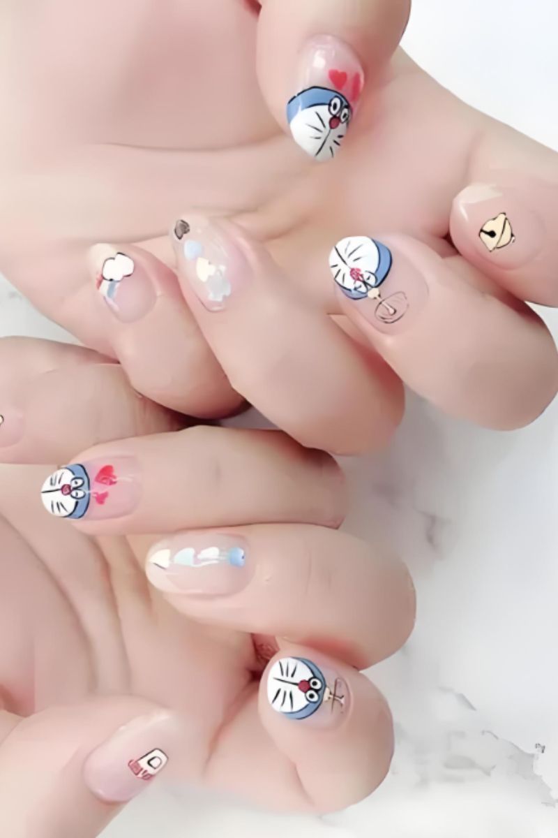 Ảnh vẽ nail hoạt hình Doraemon 21