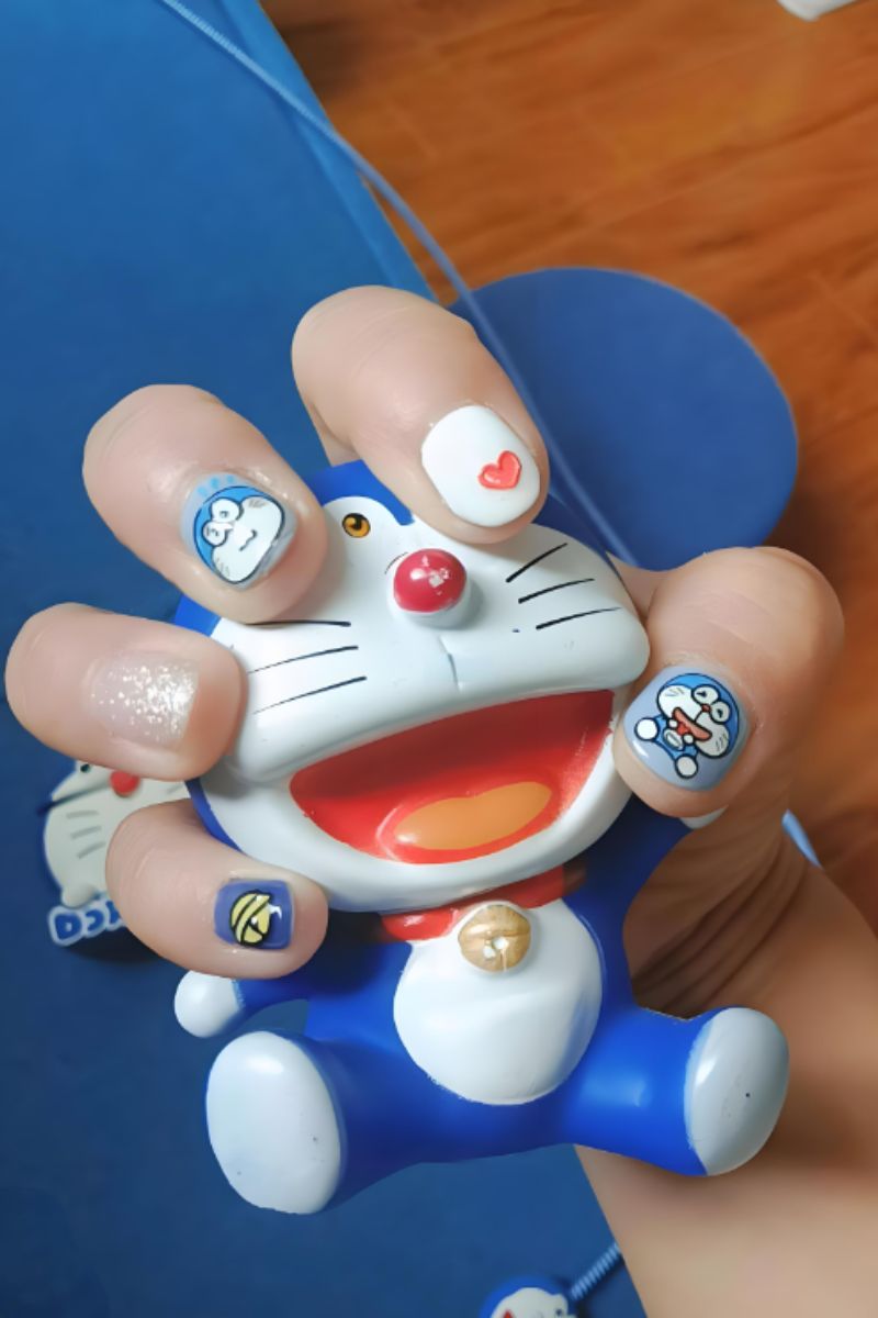 Ảnh vẽ nail hoạt hình Doraemon 24