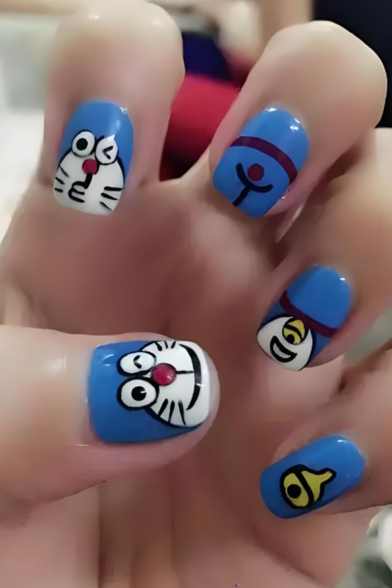 Ảnh vẽ nail hoạt hình Doraemon 25