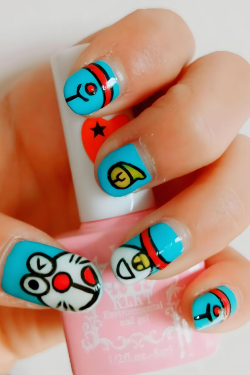 Ảnh vẽ nail hoạt hình Doraemon 3