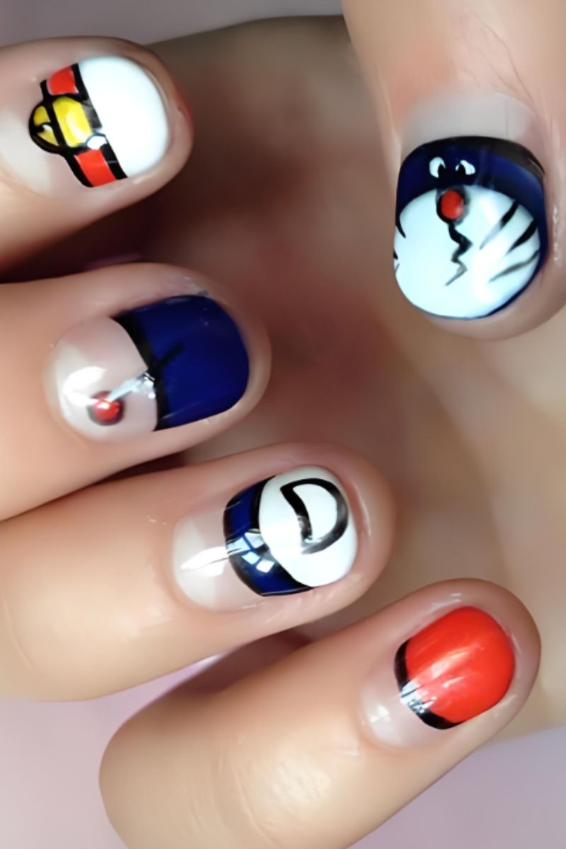 Ảnh vẽ nail hoạt hình Doraemon 5