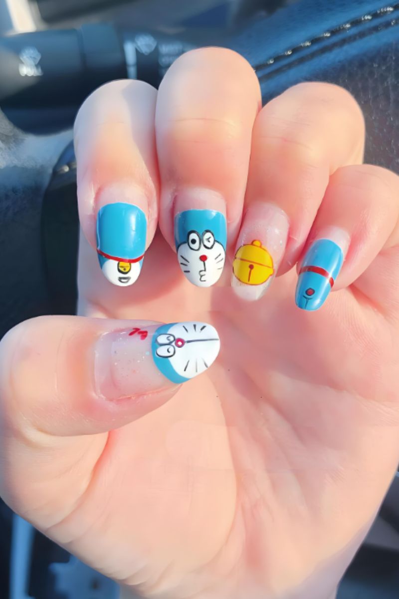 Ảnh vẽ nail hoạt hình Doraemon 6