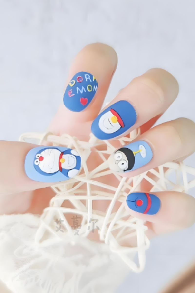 Ảnh vẽ nail hoạt hình Doraemon 7