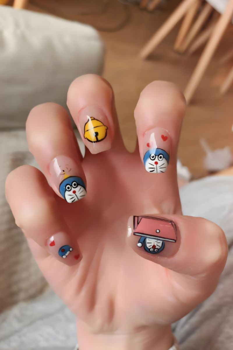 Ảnh vẽ nail hoạt hình Doraemon 8