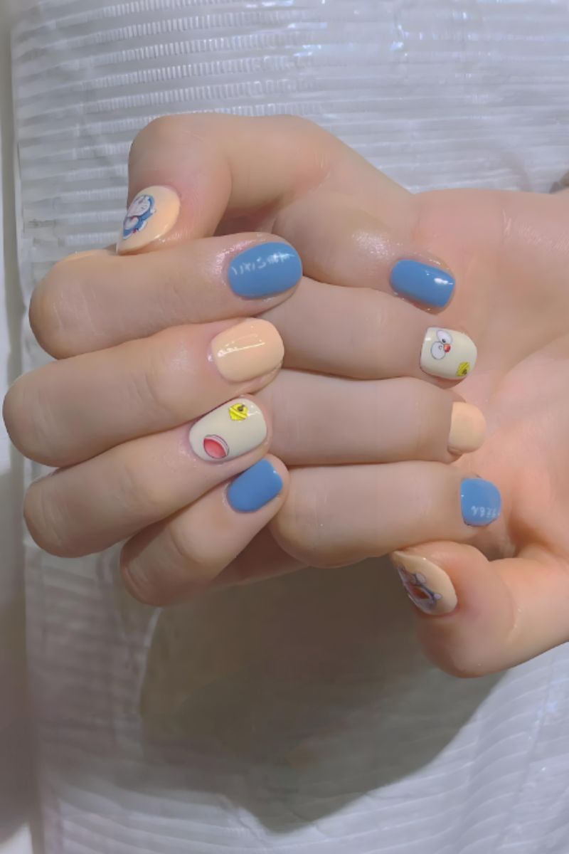 Ảnh vẽ nail hoạt hình Doraemon 9