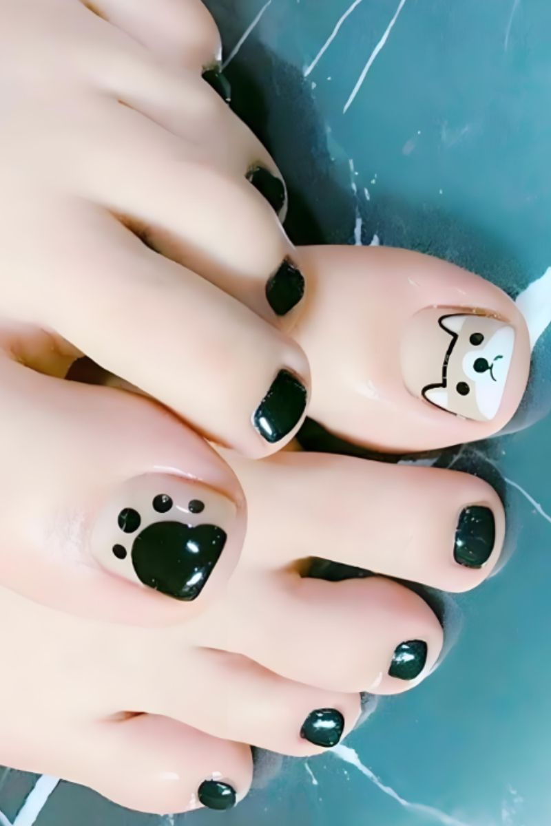 Ảnh nail chân vẽ cute 12