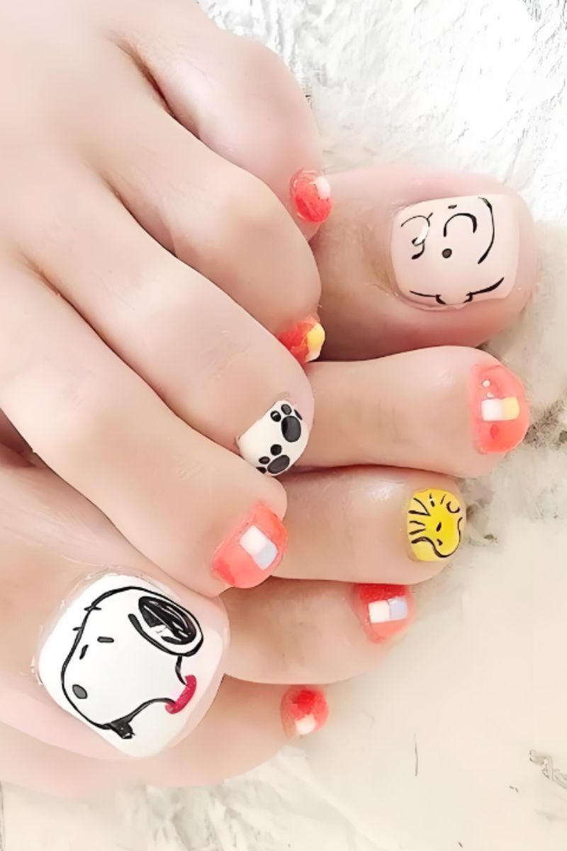 Ảnh nail chân vẽ cute 15