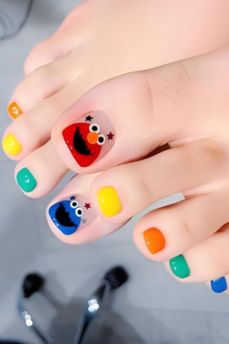 Ảnh nail chân vẽ cute 2