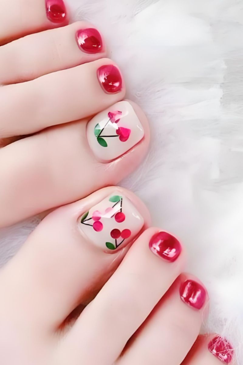 Ảnh nail chân vẽ cute 5