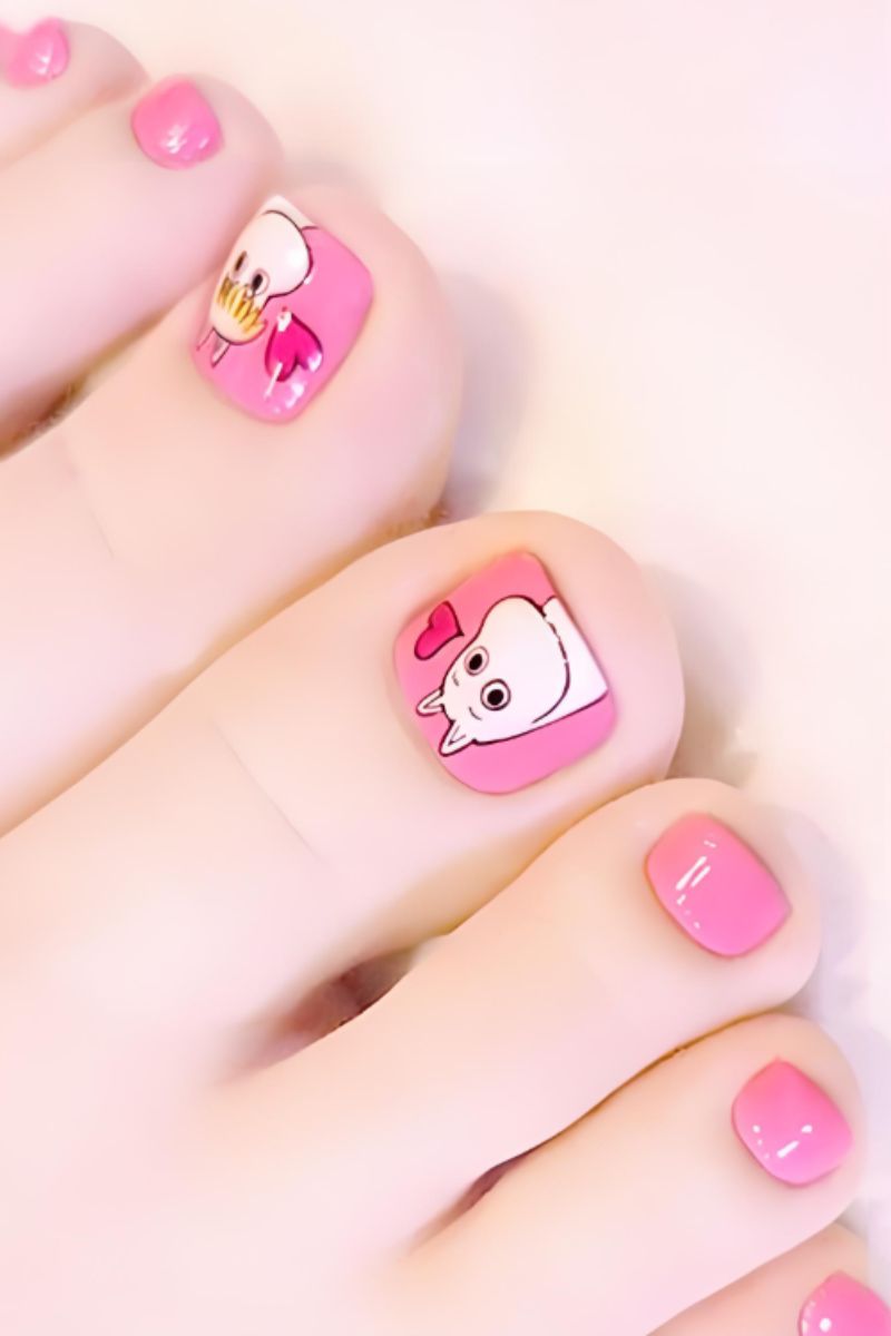 Ảnh nail chân vẽ cute 7