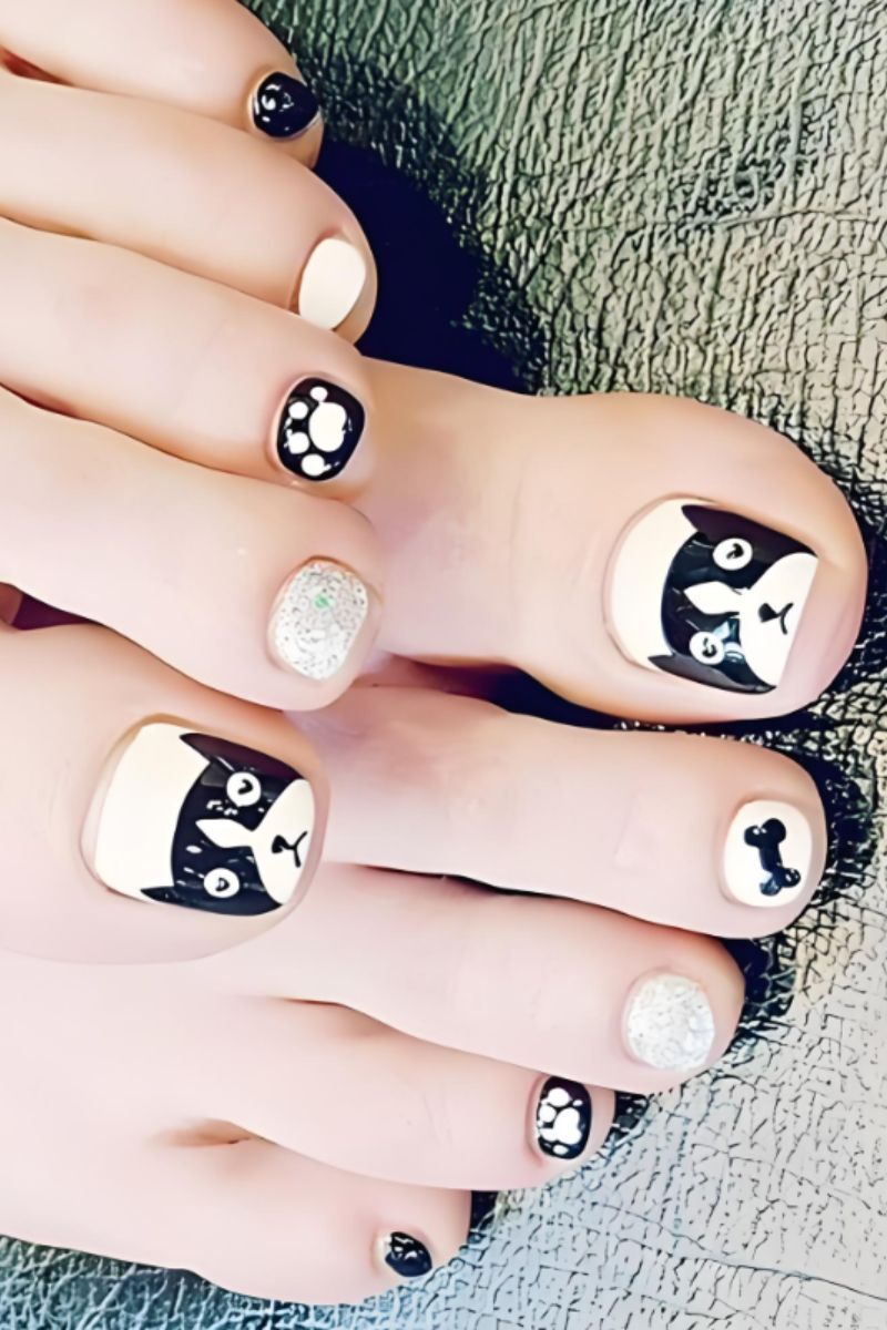 Ảnh nail chân vẽ cute 8