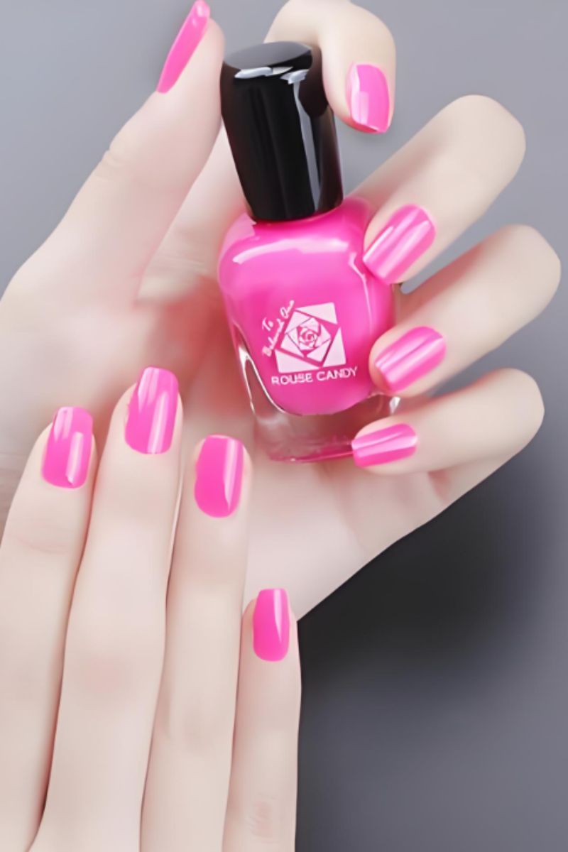 Ảnh các mẫu nail màu hồng đẹp 14