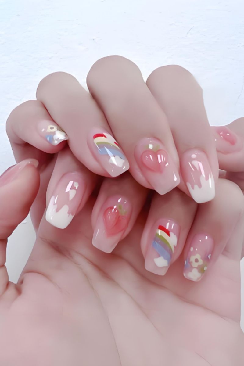 Ảnh nail 7 sắc cầu vồng 4