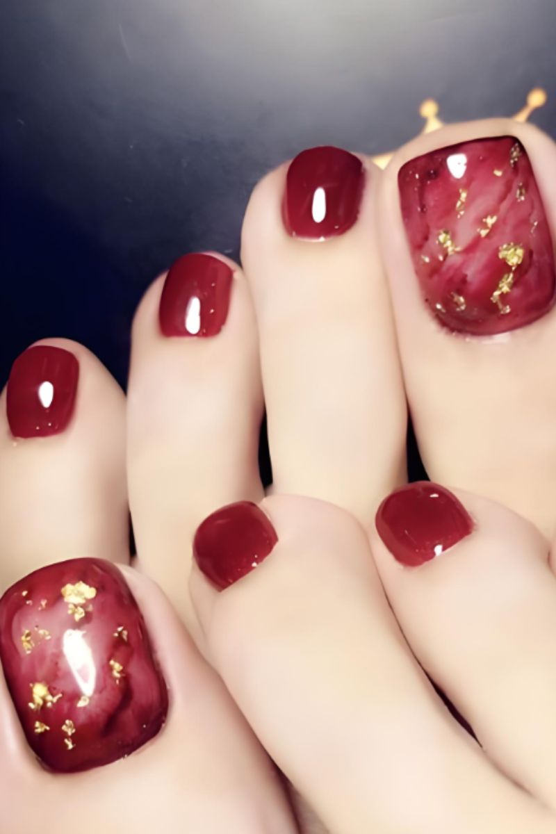 Ảnh nail chân móng ngắn 28