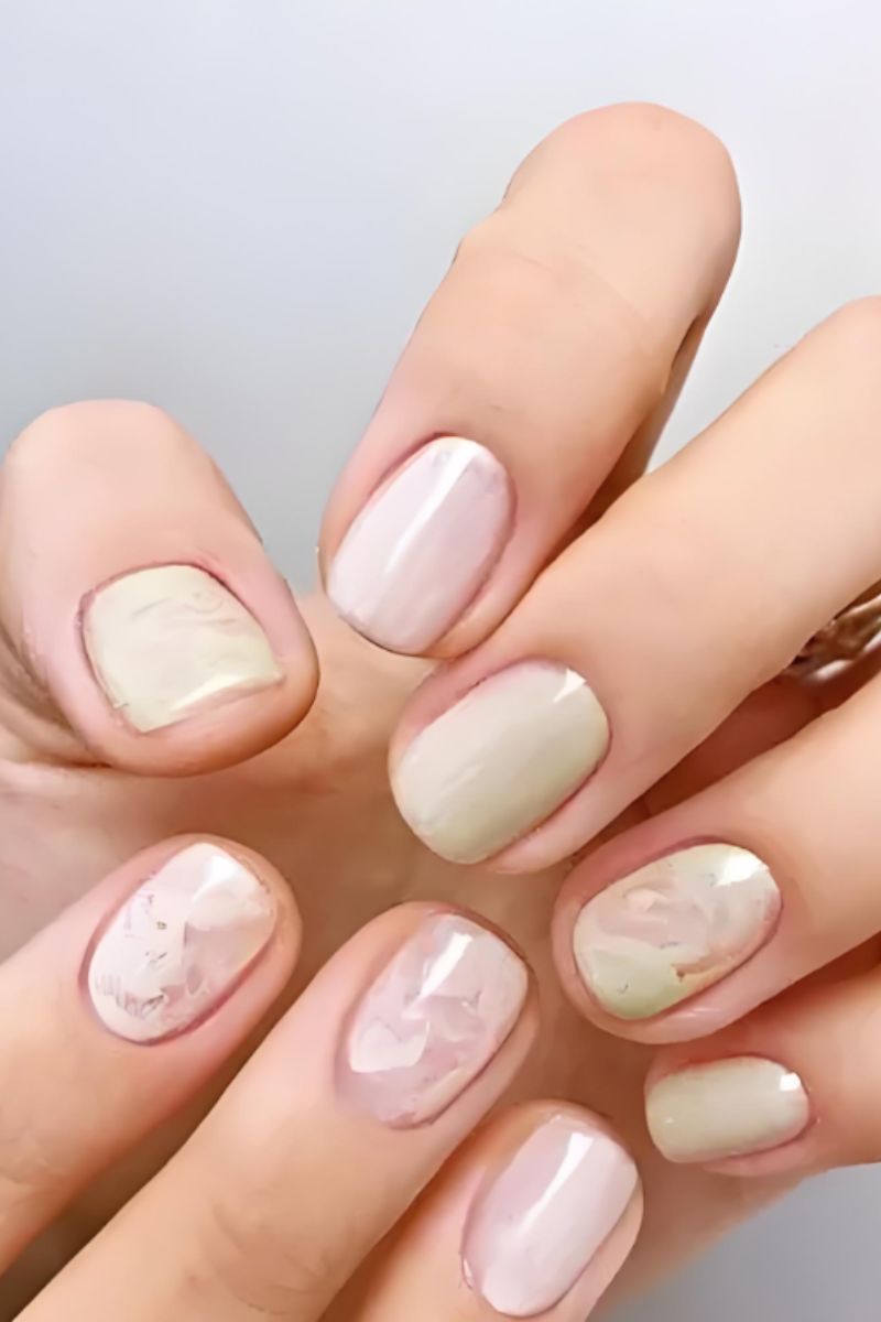 Ảnh nail Hàn Quốc loang tay