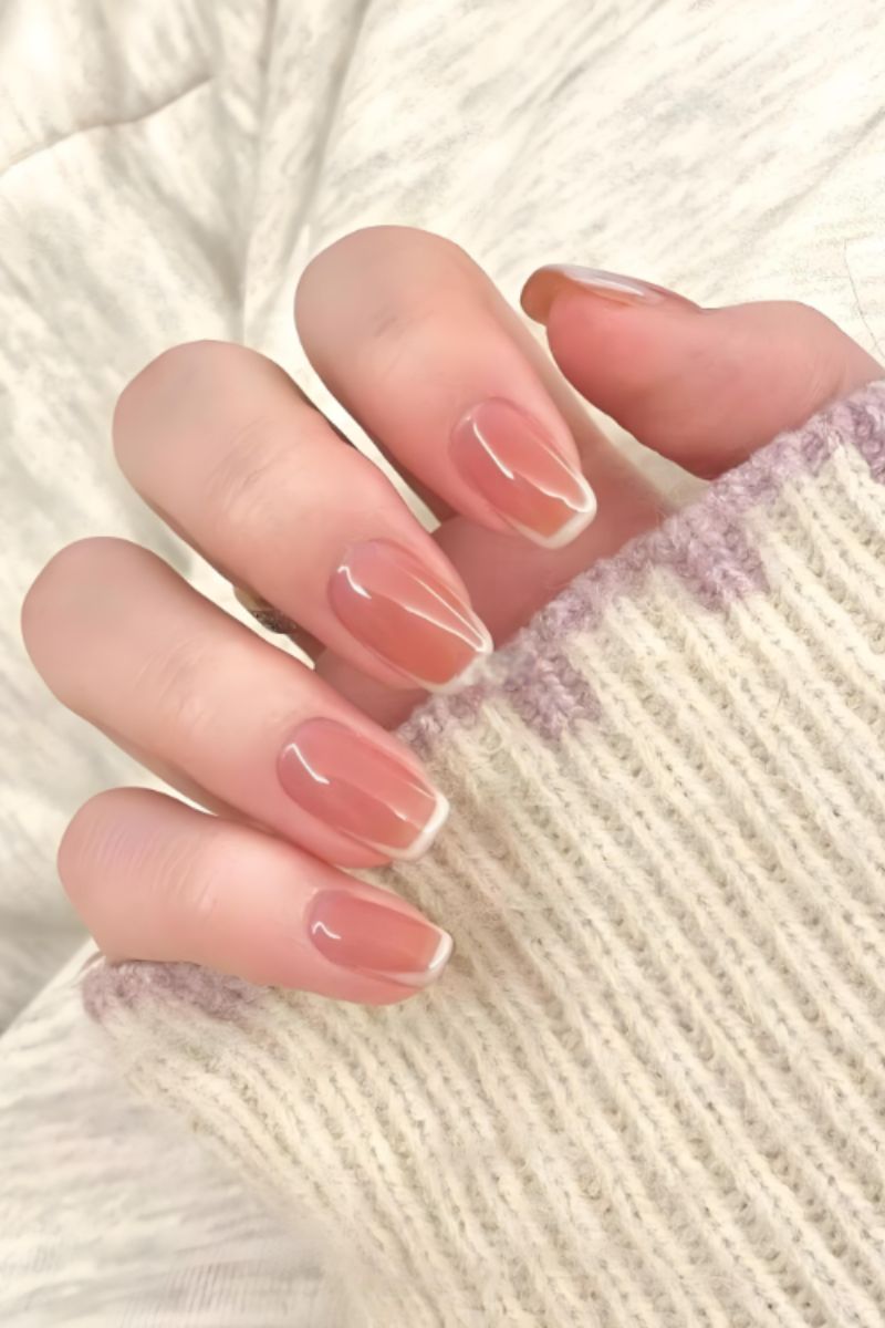 Ảnh nail Hàn Quốc sơn bóng sang chảnh