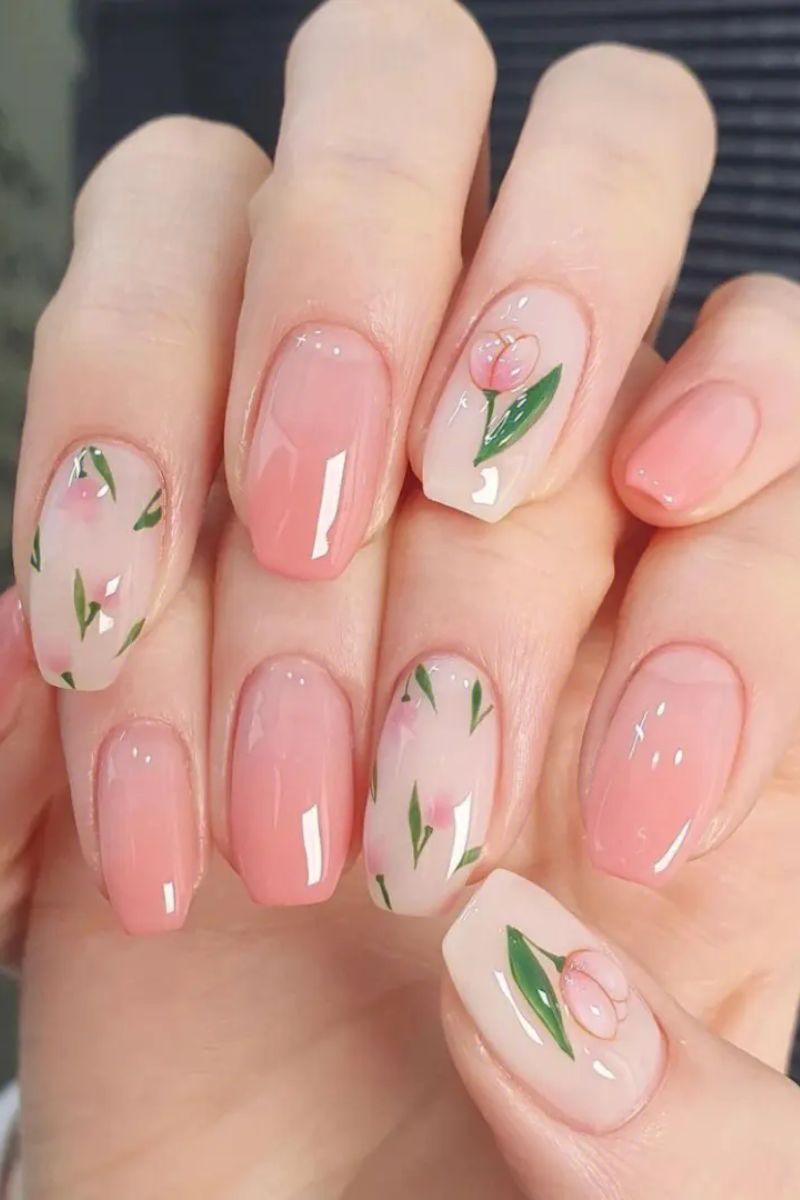 Ảnh nail Hàn Quốc đơn giản 2