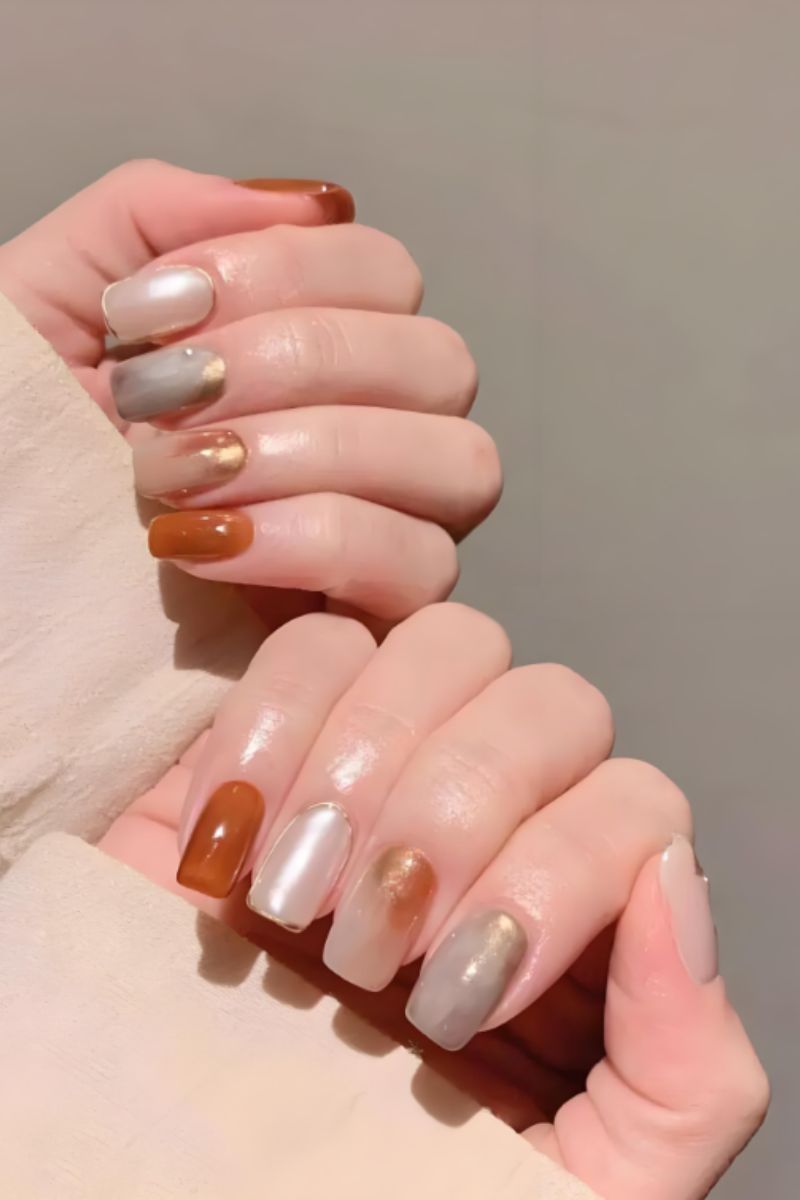 Ảnh nail Hàn Quốc đơn giản 11