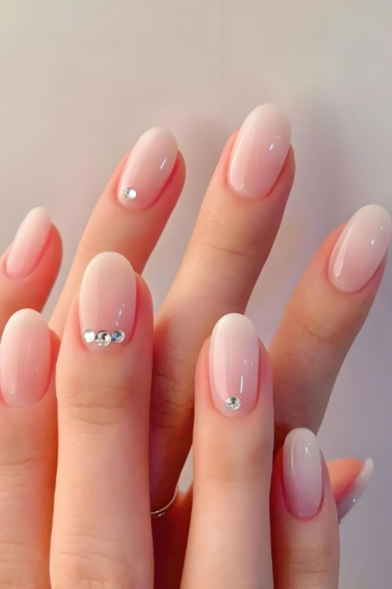 Ảnh nail Hàn Quốc đính đá