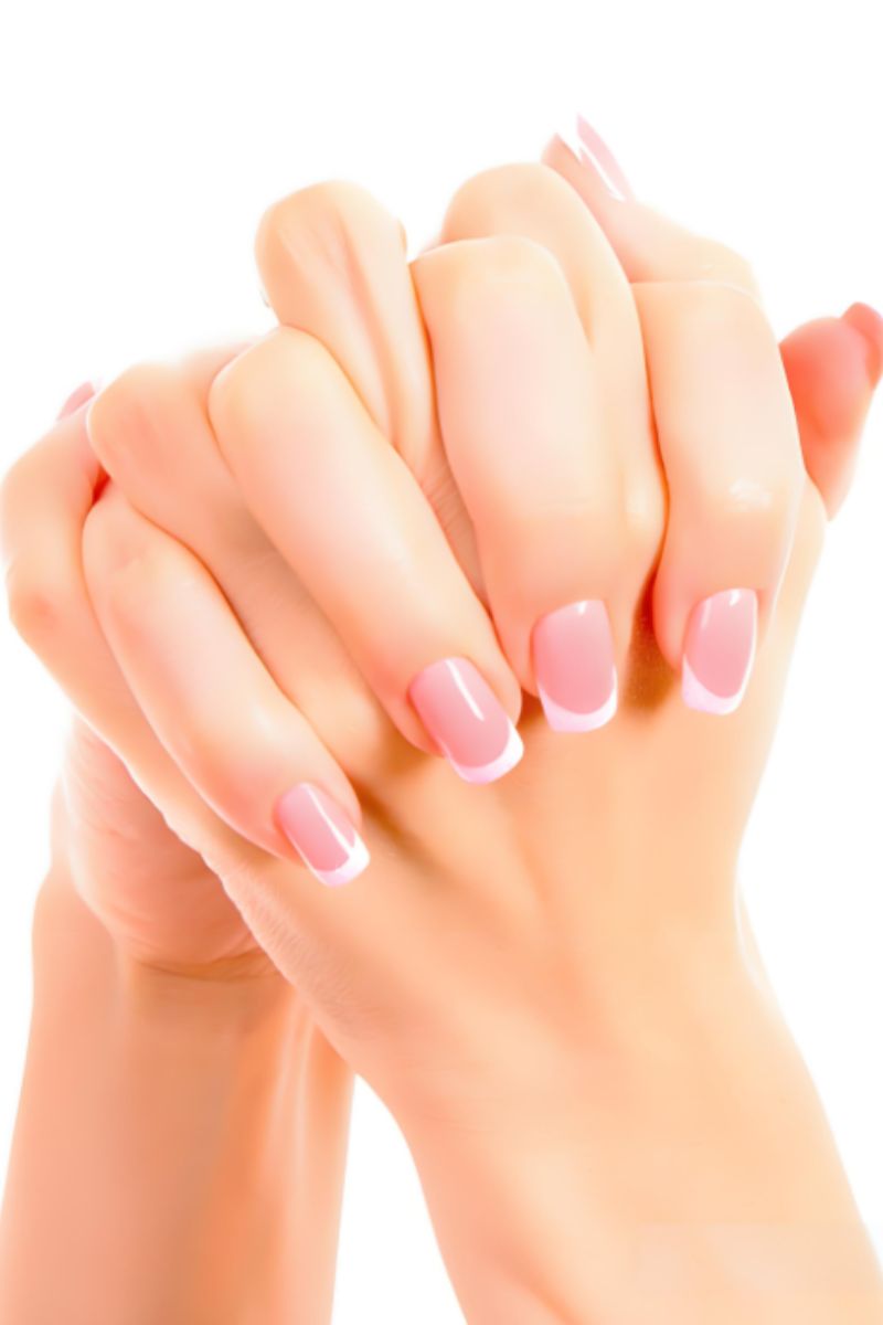 Ảnh nail màu hồng trắng 24