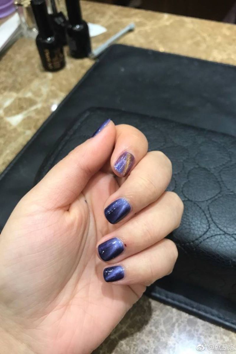 Ảnh nail tay mắt mèo sành điệu 24