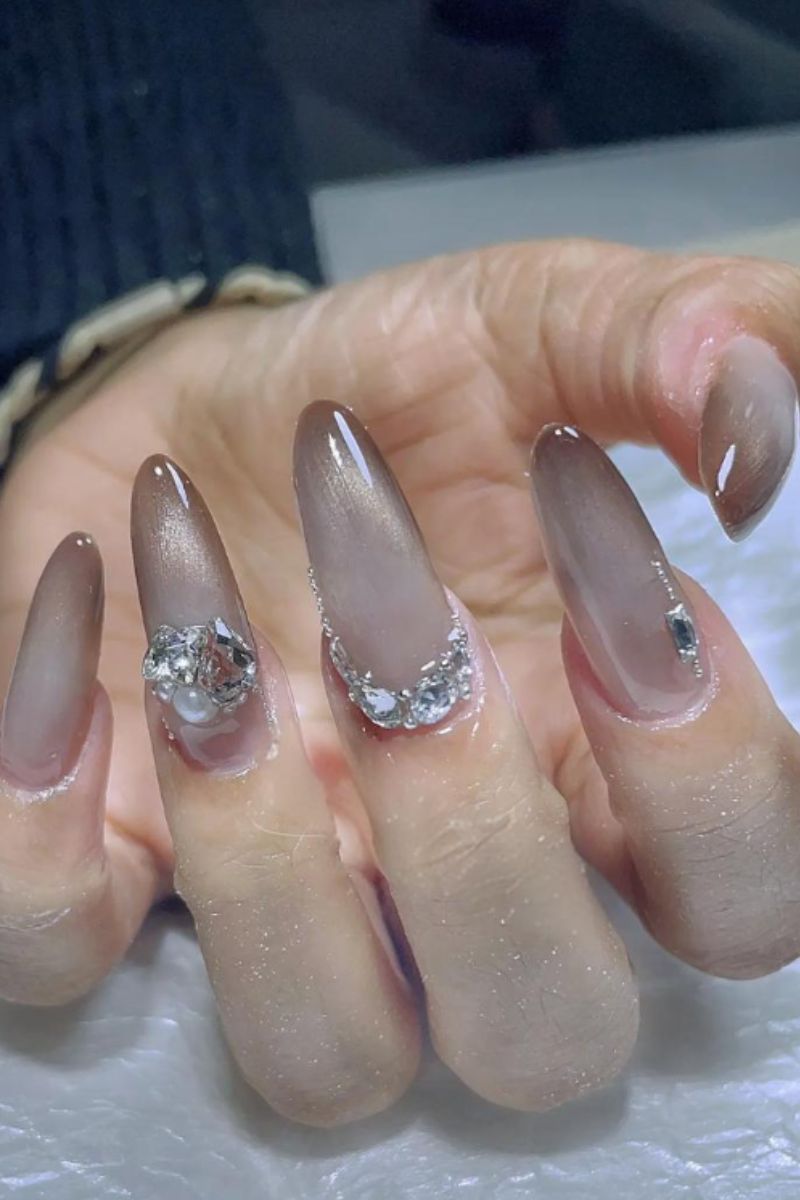 Ảnh nail tay mắt mèo sành điệu 26