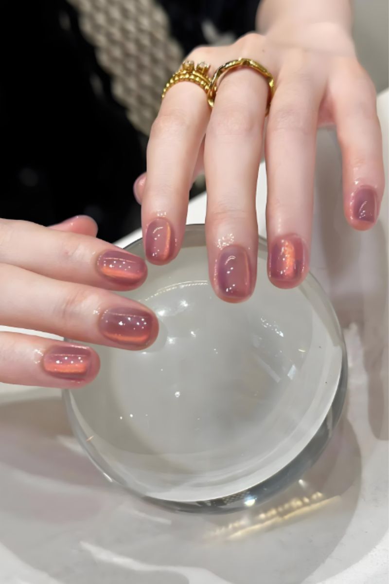 Ảnh nail tay mắt mèo sành điệu 9