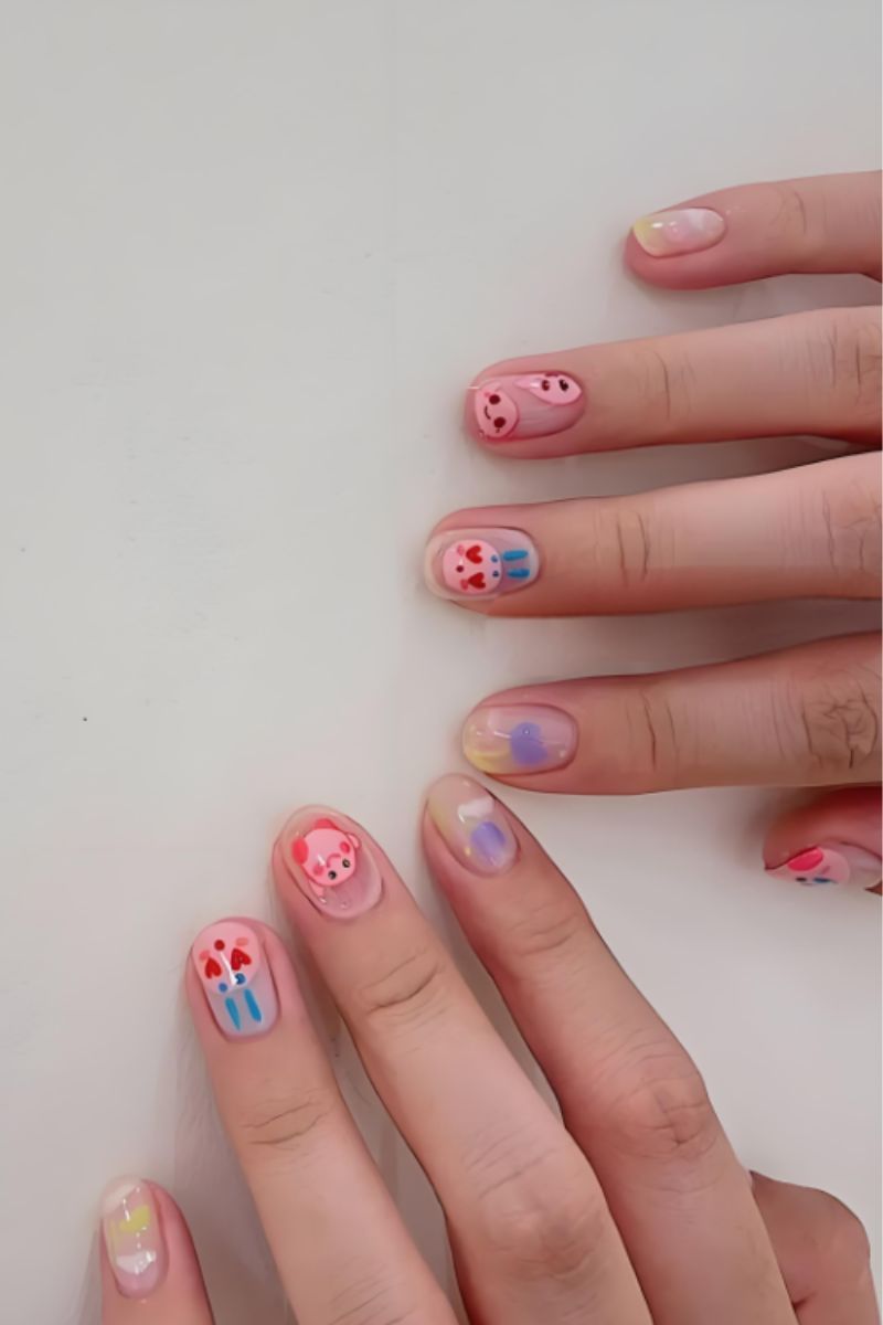 Ảnh nail tay vẽ đơn giản 24