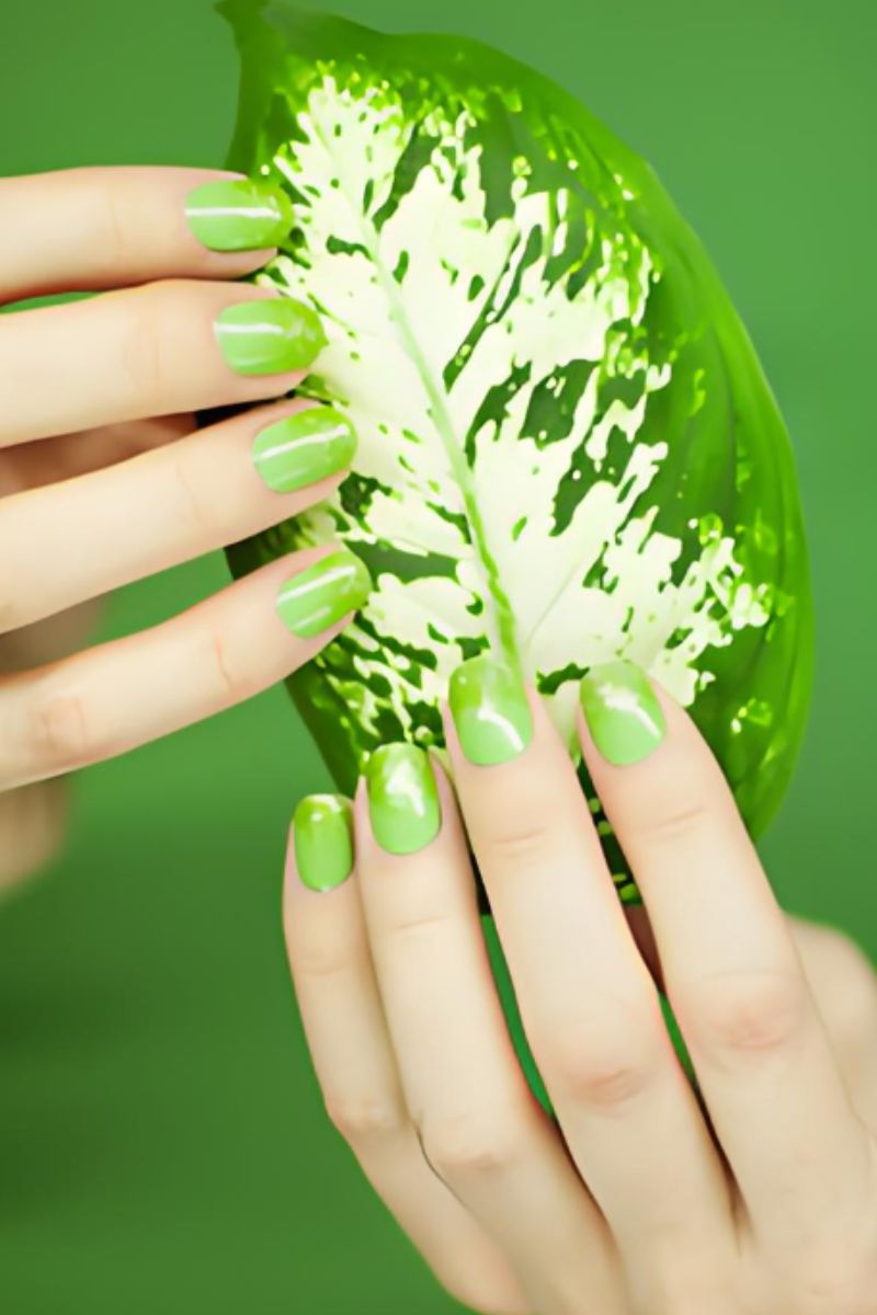 Nail xanh lá bóng đẹp