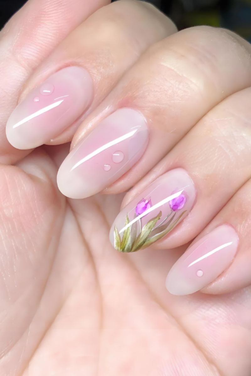 Ảnh vẽ nail hoa tulip 13