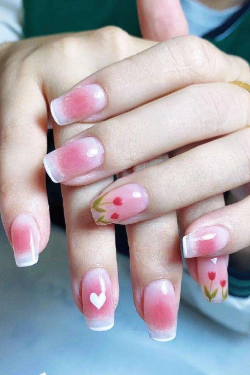 Ảnh vẽ nail hoa tulip 14